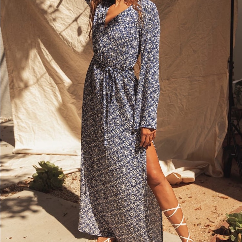 Mandala Daydream Blue Print Maxi Dress